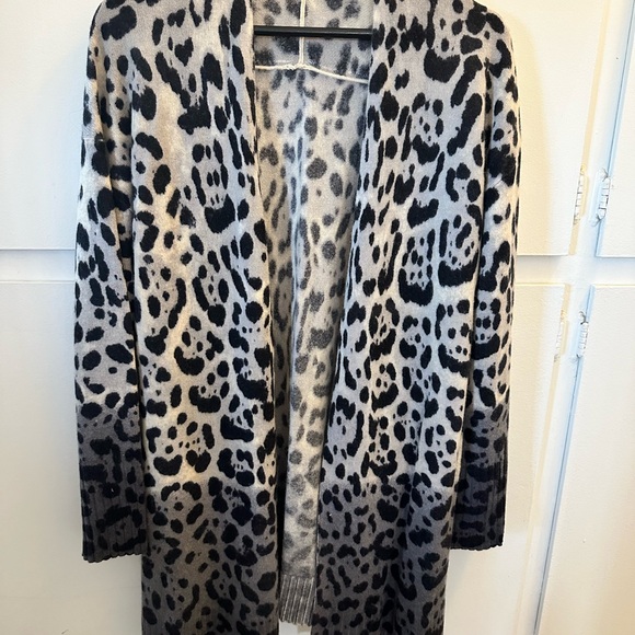 360Cashmere Leopard Print Ombre Cardigan M - Picture 6 of 6